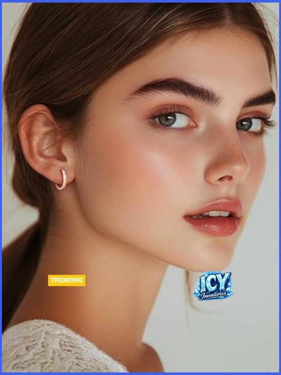 Minimalist Princess Huggie Hoop Earrings Cubic Zirconia 925  925 Sterling Silver Huggie Hoop Earrings with Cubic Zirconia